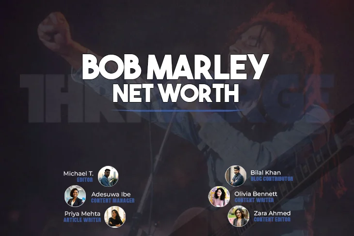 Bob Marley net worth growth chart: $11.5M in 1981 to $500M+ in 2024, showcasing the reggae icon's lasting financial impact.