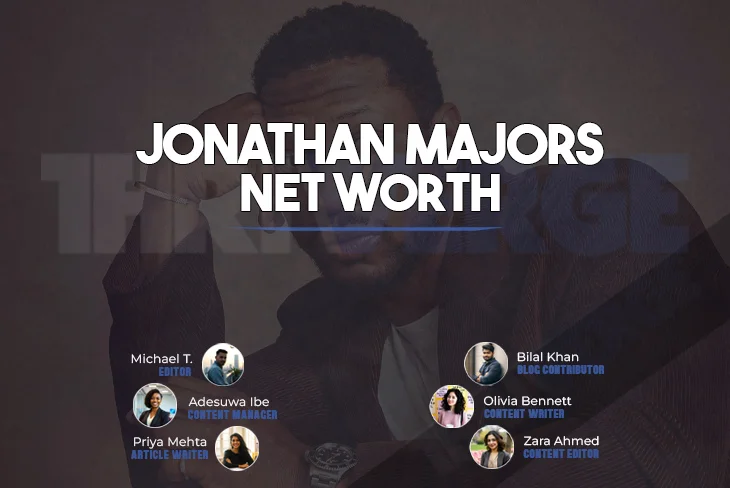 Jonathan Majors net worth: Actor in suit at red carpet event