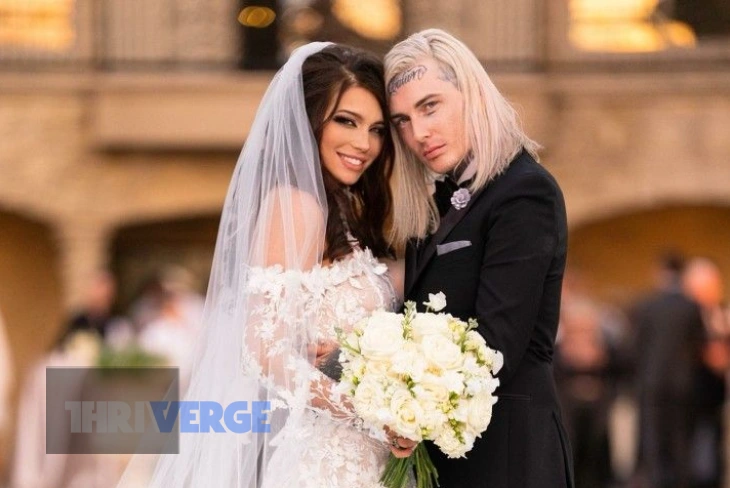 Ghostemane Wife Skye Fires posing with Ghostemane at their wedding