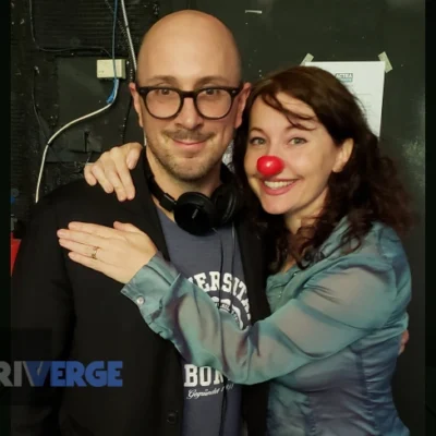 Steve from Blue's Clues wife: Steve Burns smiling, wearing his iconic green striped shirt, with a question mark beside him.