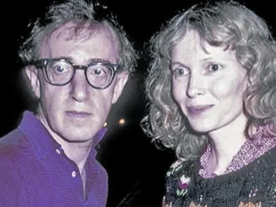 Harlene Rosen standing beside Woody Allen during their early years, symbolizing her role as his first wife and her journey of resilience.