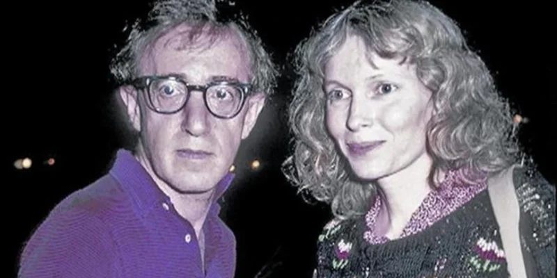 Harlene Rosen standing beside Woody Allen during their early years, symbolizing her role as his first wife and her journey of resilience.