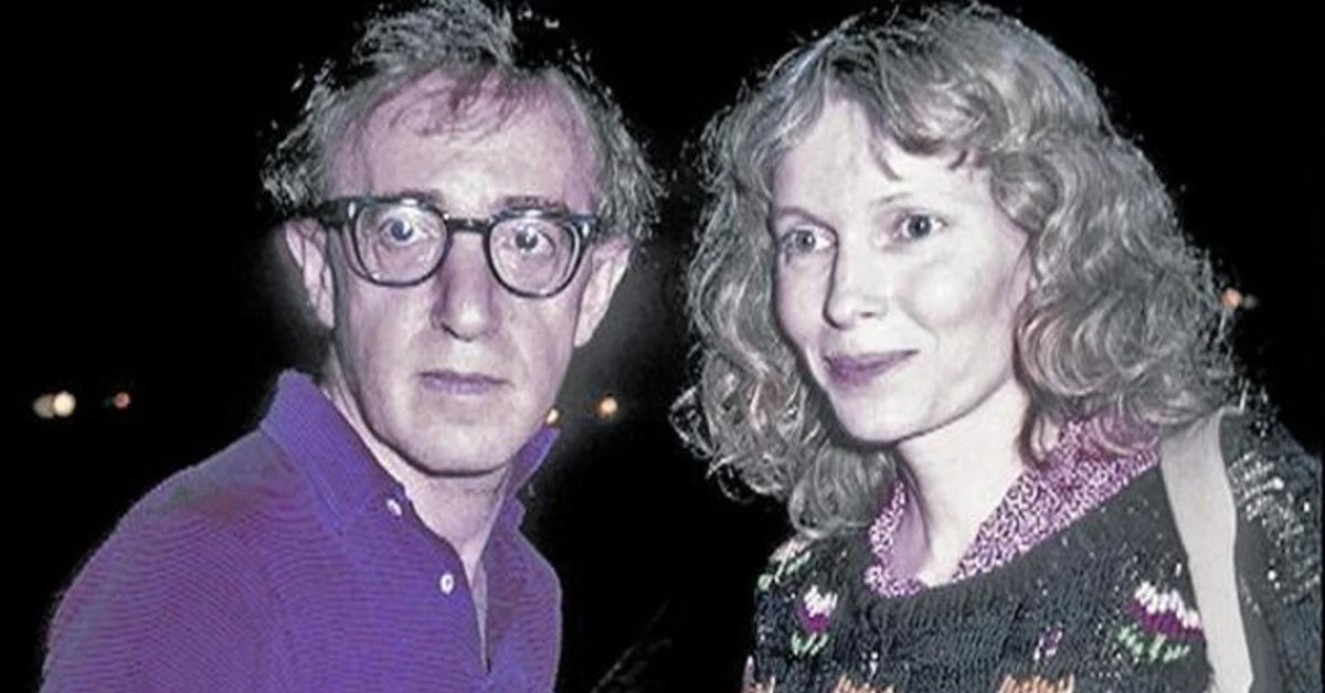 Harlene Rosen standing beside Woody Allen during their early years, symbolizing her role as his first wife and her journey of resilience.