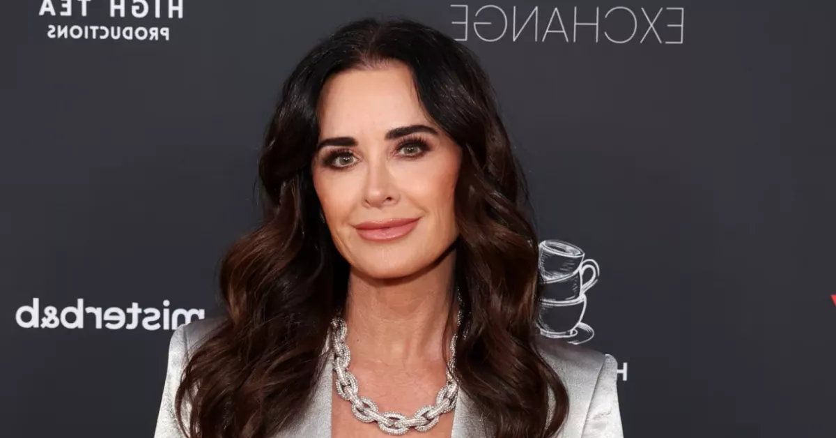 Kyle Richards at glamorous red carpet event showcasing her signature style and confidence as Real Housewives of Beverly Hills star