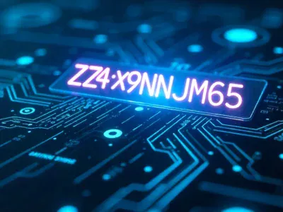 KZ43X9NNJM65 cryptographic code illustration with digital security elements and quantum computing background