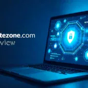 Ninjabytezone.com review 2025 featured image showing secure software downloads interface with gaming and tech elements