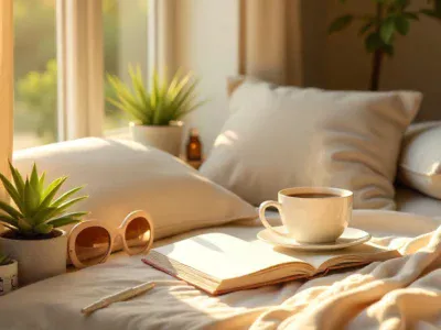 Sungdayer lifestyle Sunday wellness ritual with person relaxing in natural sunlight for mindful weekend reset