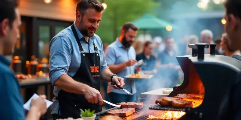 Weber Grillvorführung 2025 live demonstration with grill master teaching BBQ techniques to engaged audience